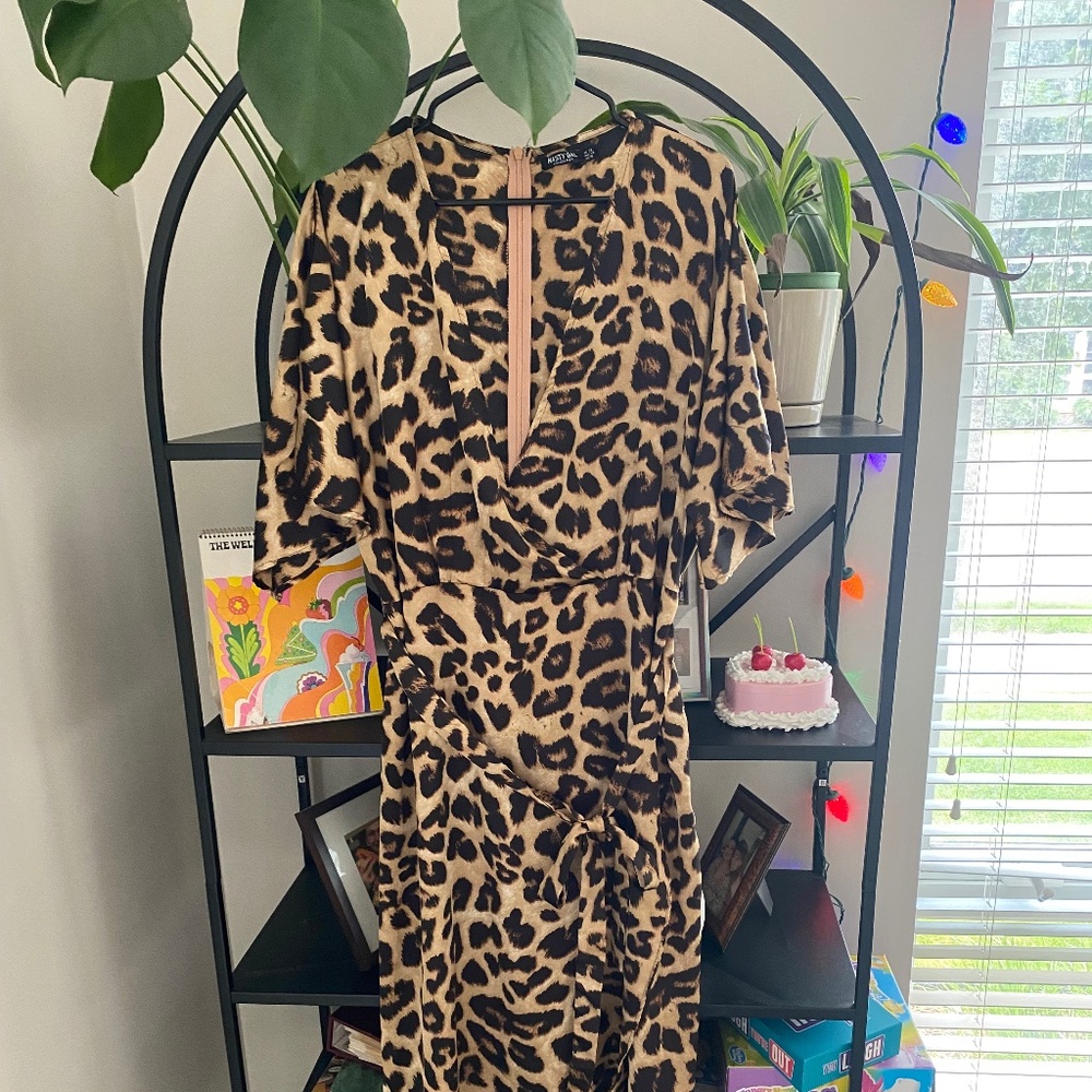 Nasty Gal satin wrap dress